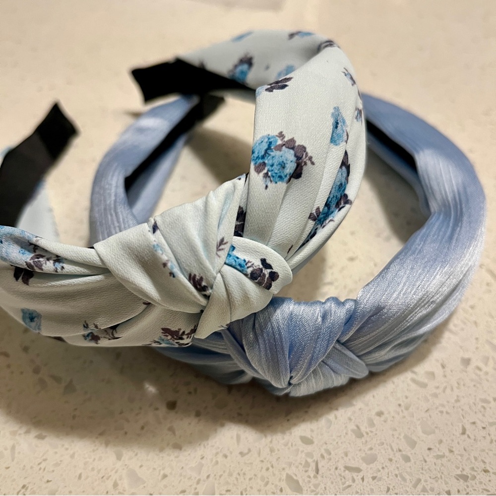 Blue‎ floral set of 2 headbands